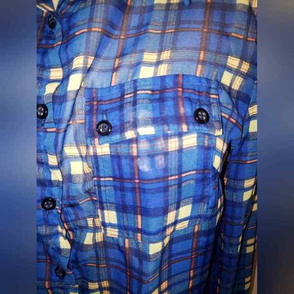 Timing Sheer flowy Button Up Top Women Size Small Lightweight - Picture 2 of 4